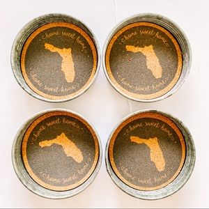 Mason Jar lid coasters set of 4 Florida home sweet